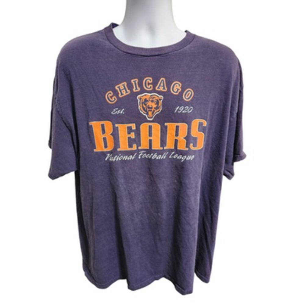 NFL Chicago Bears Men's Size Large T-Shirt‎ Navy Blue Cotton